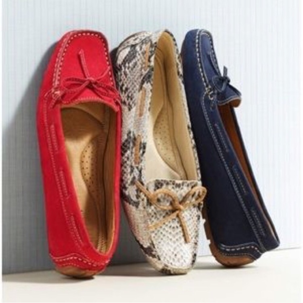 Caslon red suede driving loafers